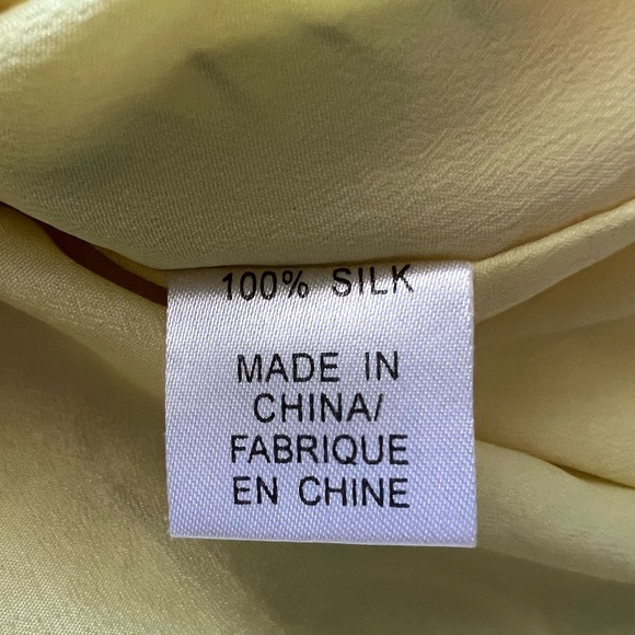 Yellow Tropical Floral 100% Silk Fit & Flare Dress w/ Pockets Approx M - Picture 7 of 12